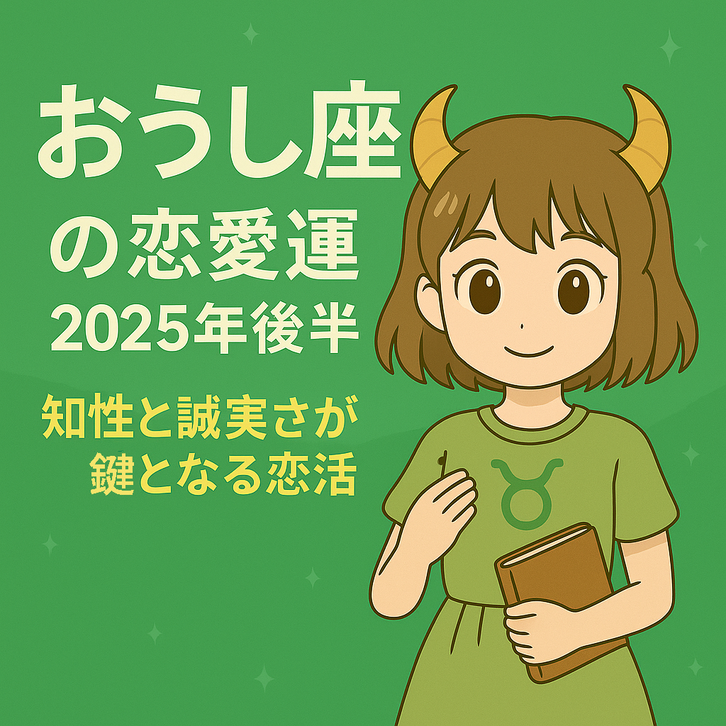 牡牛座の恋愛運（2025年後半）を表すサムネイル画像｜癒し・安心感・恋愛運アップのヒント