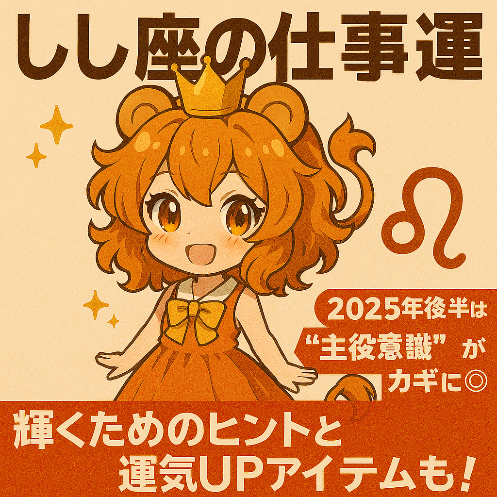しし座の恋愛運2025年後半｜しし座ちゃんのキャラクターイラスト